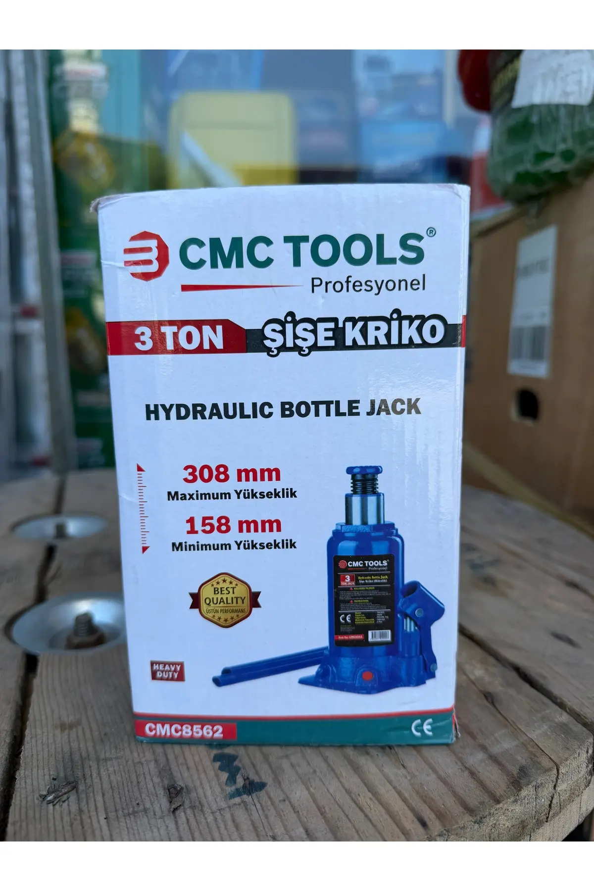 Cmc Tools 3 Ton Hidrolik Şişe Kriko 158-308 Mm Araç Kaldırma Krikosu Cmc8562