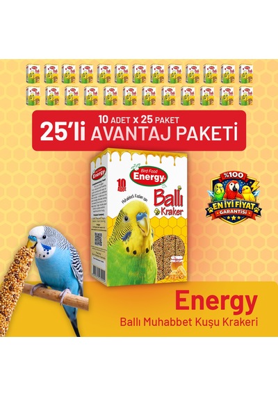 Ballı Muhabbet Kuşu Krakeri 10'lu- 25 Adet 10 Adet