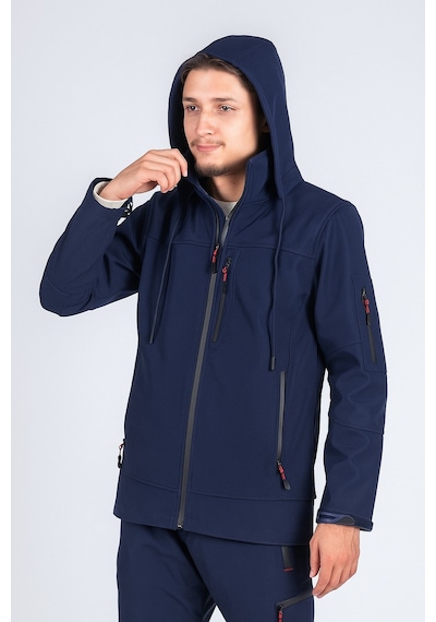 Vatan Tekstil Suya Dayanıklı Slim Fit Softshell Kapüşonlu Erkek Mont Lacivert
