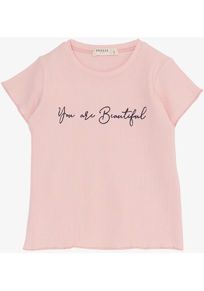 Breeze Kız Çocuk Taytlı Takım Yazı Baskılı 1.5-5 Yaş, Pembe-pembe Pembe