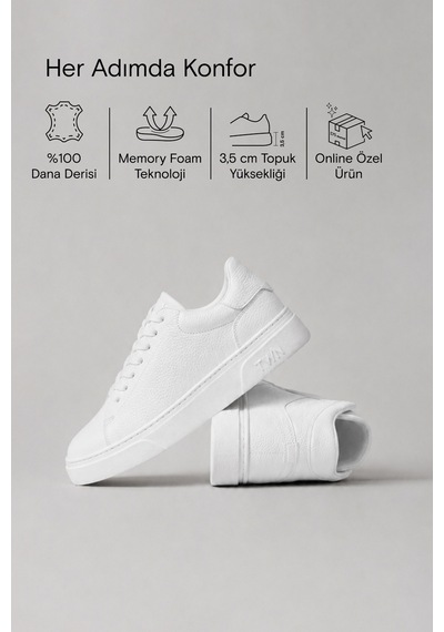 Twn Beyaz Kalın Beyaz Tabanlı Bağcıklı Sneaker Ayakkabi 6ec092ort900m Çok Renkli