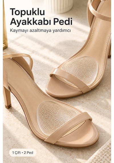 Topuklu Ayakkabı Ön Ayak Pedi Kaydırmaz Şeffaf Jel 1 Çift Silikon Ön Ayak Yastığı