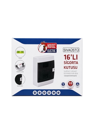 Horoz 16'lı Sıva Üstü Sigorta Kutusu-ıp40