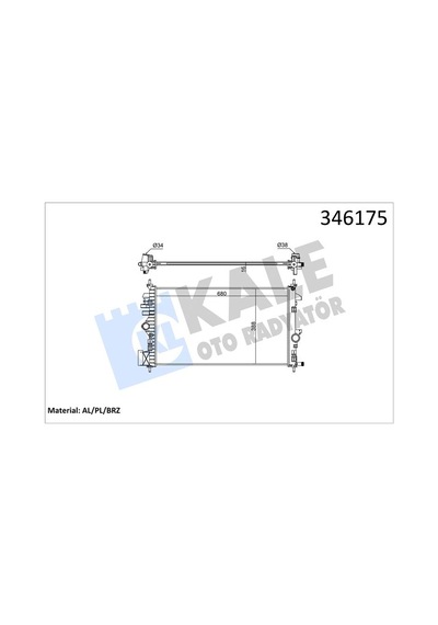 Kale 346175 Motor Su Radyatörü - Opel Insignia 2008- 1.8 Manuel Şanz. 1300292 - 13241726