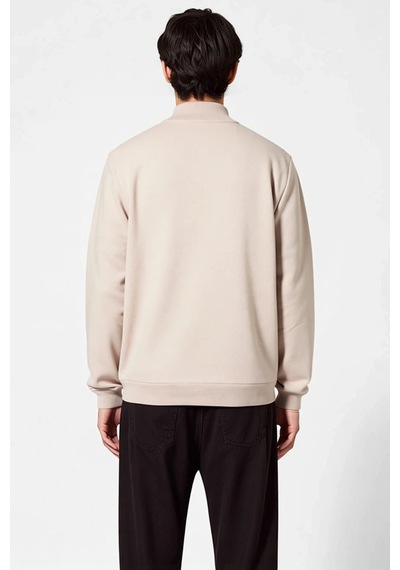Benerly Erkek Dik Yaka Standart Kol Regular Kalıp Sweatshirt Fonksiyonel Bej