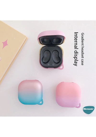 Microsonic Samsung Uyumlu Galaxy Buds Live Kılıf Degrade Rubber Pembe Mavi