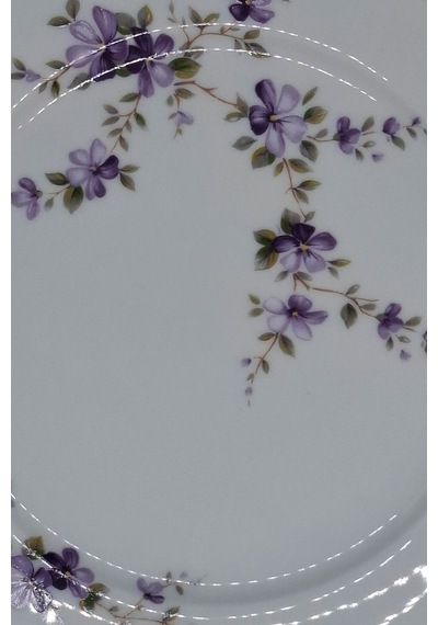 Marktleuthen Mor Menekşe Desenli Pasta Tabağı 17.5 Cm Beyaz