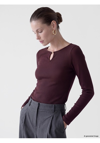 Lc Waikiki Lc Waıkıkı Mürdüm Bisiklet Yaka Kadın Body