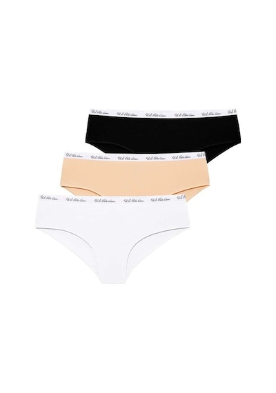 U.S. Polo Assn. Kadın Siyah - Beyaz - Ten 3 Lü Şort 66273 Beyaz