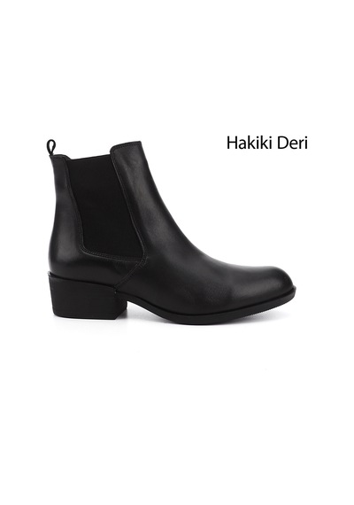 Gönderi(R) Gönderi R Kadın Siyah Fermuarlı Kalın Topuklu Hakiki Deri Chelsea Bot Gkzb13452488 Siyah