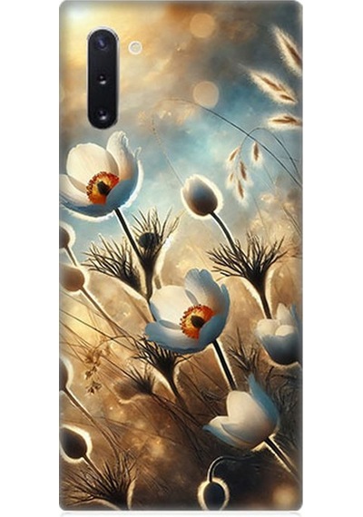 Samsung Galaxy Note 10 Uyumlu Pamuk Dalları Bahar Ruhu Desenli Silikon Kılıf Çok Renkli