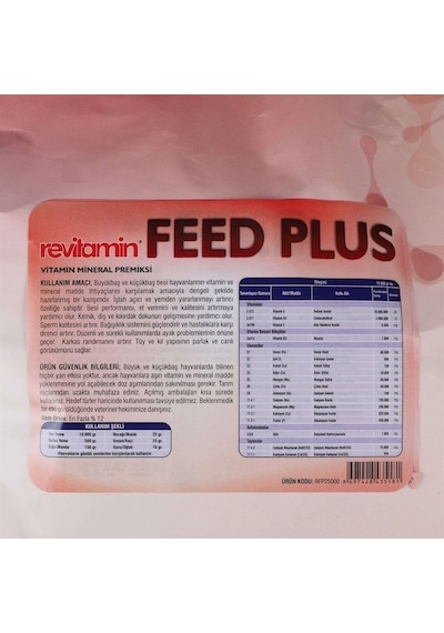 Revitamin Feed Plus Et Ve Süt Verim Artırıcı Yem Katkı 10 KG Kraft Paket