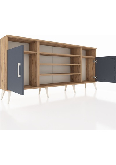 Arges Konsol 5 Raflı 2 Kapaklı 176x30x83 Çam-antrasit/çam Antrasit/çam Arges Konsol 5 Raflı 2 Kapaklı 176x30x83 Çam-antrasit/çam Antrasit/çam