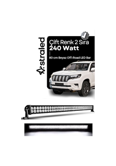 80cm 240w Off Road Tepe Lambası Led Bar Beyaz Aydınlatma