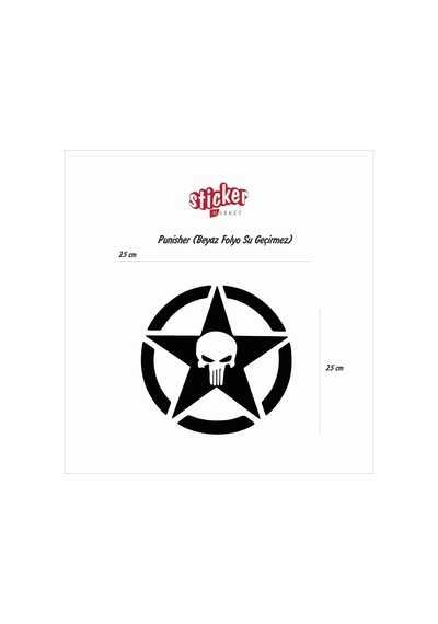 Punisher Beyaz Renk Sticker (188059409)