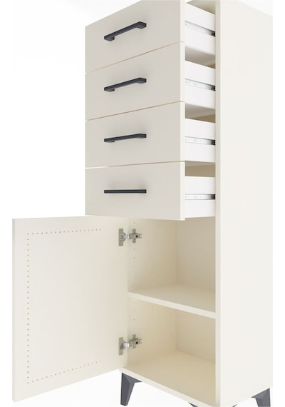 Arges Dolap Tek Raflı 4 Çekmeceli Tek Kapaklı 44x30x134 Aytaş... Aytaşı