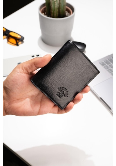 Newish Polo Horizons Hakiki Deri Cüzdan - Erkek Siyah
