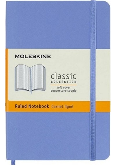 Moleskine Yumuşak Kapak Defter Ortanca Mavisi Çizgili - 9x14 - 0918