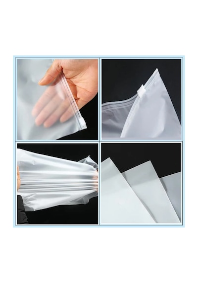 20 X 20 Cm Fermuarlı Buzlu Kargo Poşeti -130mikron 10 Adet Valiz Ve Dolap Içi Düzenleyici Buzlu 10
