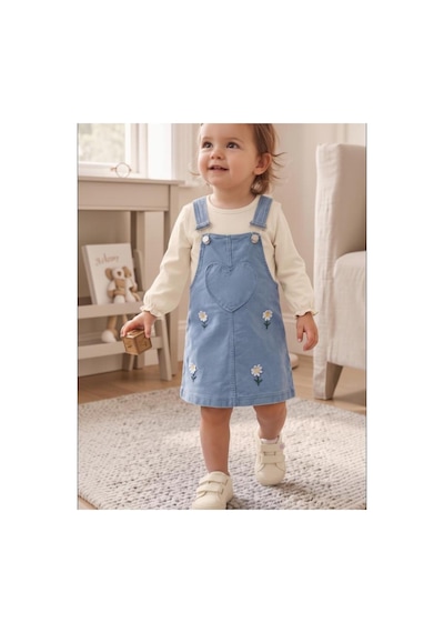 Altıntaş Baby Papatya Nakışlı Kalp Desenli Mevsimlik Örme Kot Kumaş Pamuklu 2li Salopet Set Beyaz Papatya Beyaz Papatya Altıntaş Baby Papatya Nakışlı Kalp Desenli Mevsimlik Örme Kot Kumaş Pamuklu 2li Salopet Set Beyaz Papatya Beyaz Papatya