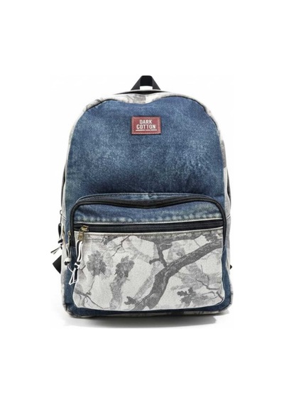Dark Cotton Rabel Bag Sırt Çantası Gri-lacivert