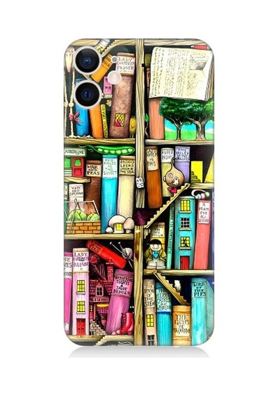 Apple Uyumlu iPhone 12 Mini Kitaplık Ve Raflar Books Shelf Desenli Silikon Kılıf