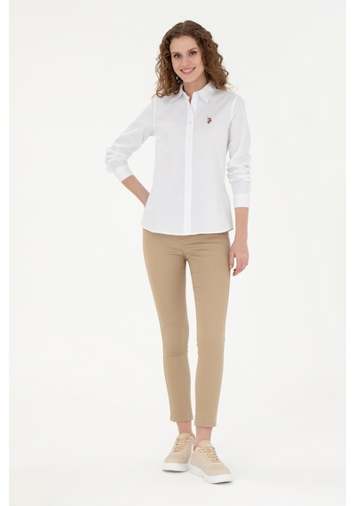 U.s. Polo Assn. Kadın Beyaz Gömlek Basic 50283987-vr013 Beyaz