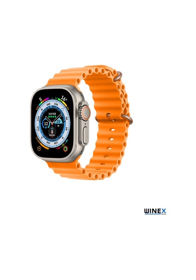 Winex 42-49mm Yeni Nesil Apple Uyumlu  Watch Akıllısaat Kordonu Silikon Turuncu