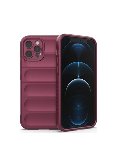 Apple iPhone Uyumlu 12 Pro Kılıf Elde Tutma Kolaylıkla Kaydırmaz Kenar Line Dizayn Optietnik Kapak Bordo