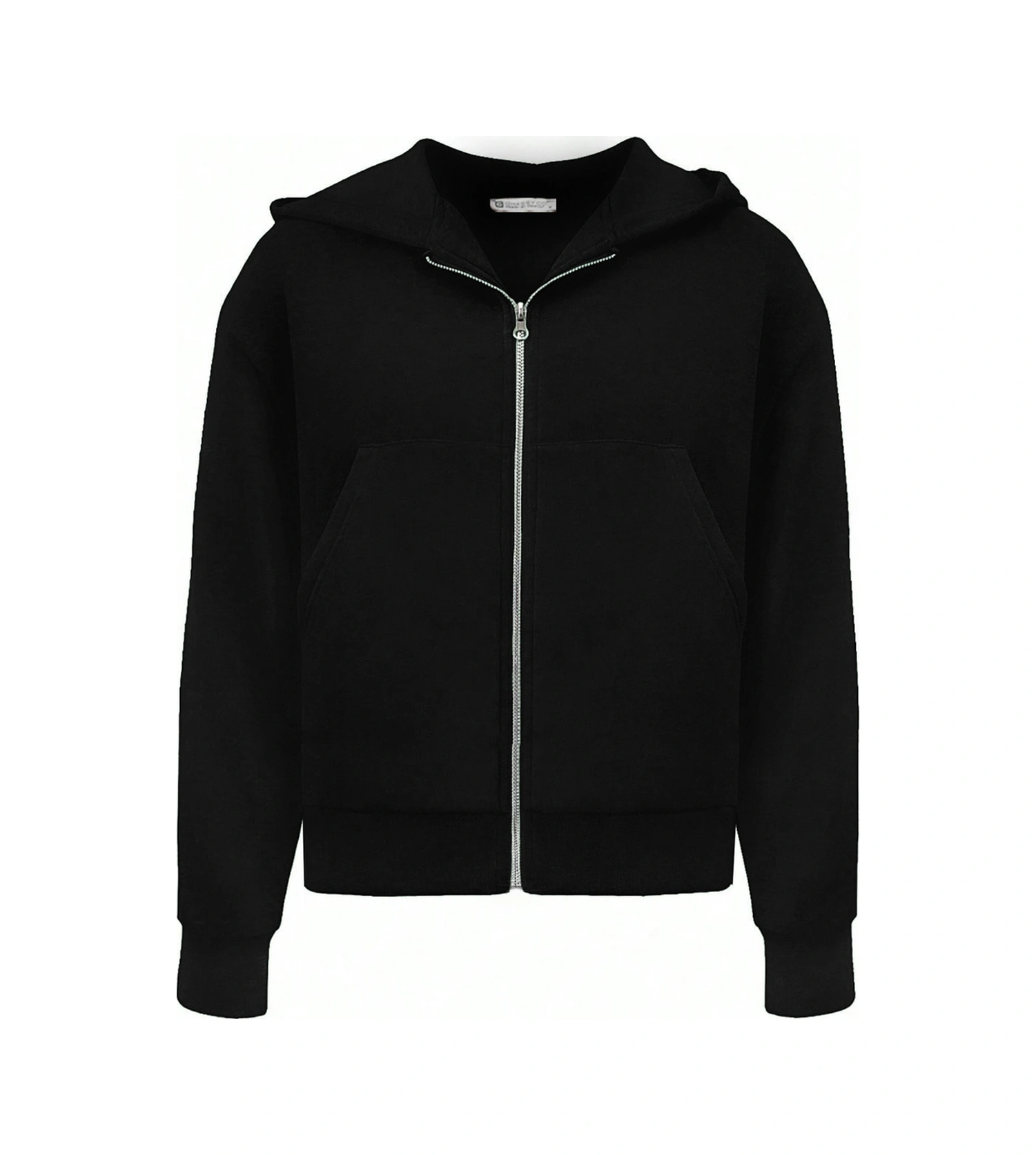 Ghassy Co. Erkek Pamuklu Günlük Rahat İlkbahar Ve Sonbahar Çok Yönlü Kemer Boy Kapüşonlu Sweatshirt Siyah