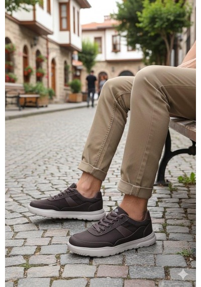 Fort 0226 Dks Keten Rahat Hafif Sneaker Erkek Ayakkabı Kahve