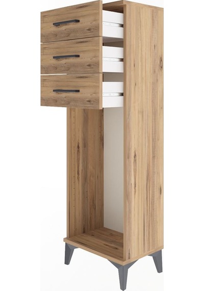 Arges Dolap 3 Çekmeceli 44x30x134 Çam-çam Çam