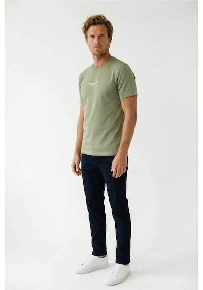 Redline Yeni Sezon Erkek Slim Fit Baskılı Tshirt 7031 Haki