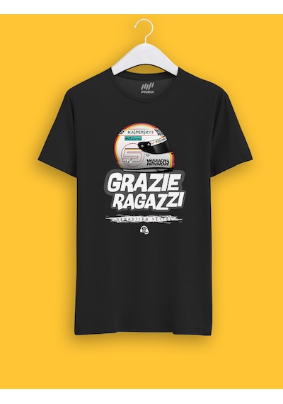 Fnbx Sebastian Vettel Grazie Ragazzi T-shirt Siyah