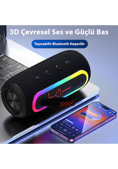 İdragon Flıp 6 Max Mavi Bluetooth Hoparlör Rgb Işıklı, Fm Radyo, Ipx6 Suya Dayanıklı, 6 Saat, 8w X2