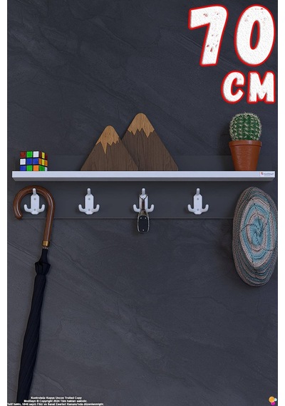 Kedi 15 Kancalı Hol Askısı 3'lü Set 66,4x19 Cm - Şık Tasarım, Çok Amaçlı Düzenleyici Ve Yer Tasarrufu Gri