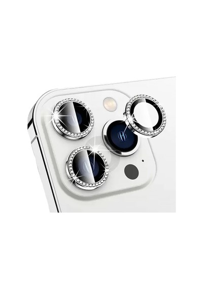 BİNANO Apple Uyumlu iPhone 14 PRO/14 PRO MAX TAŞLI SİLVER KAMER