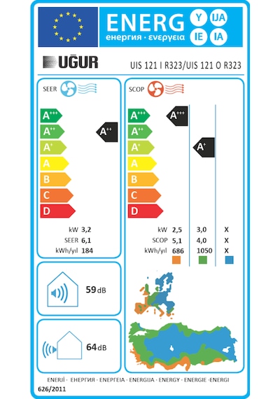 Uğur UIS 121 R323 12000 Btu A++ Inverter Duvar Tipi Klima