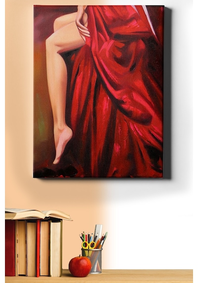 Webstyle Sayılarla Boyama Seti Kasnaklı Kırmızı Elbise 40 X 50 Cm