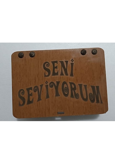 Seni Seviyorum Ahşap Hediye Kutusu Sevgiliye Hediye 34180858