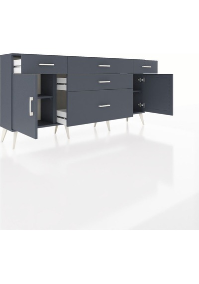 Arges Konsol 2 Raflı 5 Çekmeceli 2 Kapaklı 176x30x83 Antrasit-antrasit/antrasit Antrasit/antrasit Arges Konsol 2 Raflı 5 Çekmeceli 2 Kapaklı 176x30x83 Antrasit-antrasit/antrasit Antrasit/antrasit