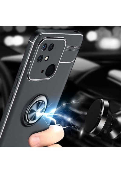 Xiaomi Redmi 10C Kılıf Zore Ravel Yüzüklü Silikon Kılıf