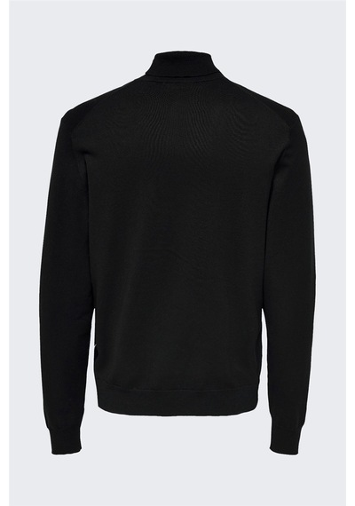 Only & Sons Onswyler Life Reg Roll Neck Knit Noos Erkek Siyah Kazak - 22020879