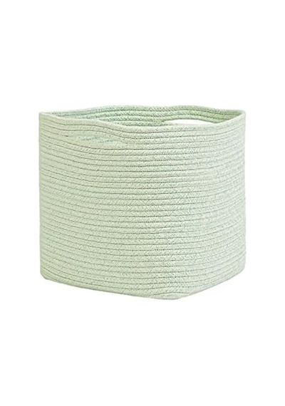 Mint Kırçıllı Pamuklu Sepet 30 X 30 X 30 Cm Açık Ahşap