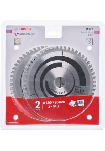 Bosch MultiMaterial 190 x 30 MM 54 Diş 2'li Daire Testere Bıçağı - 2608644652