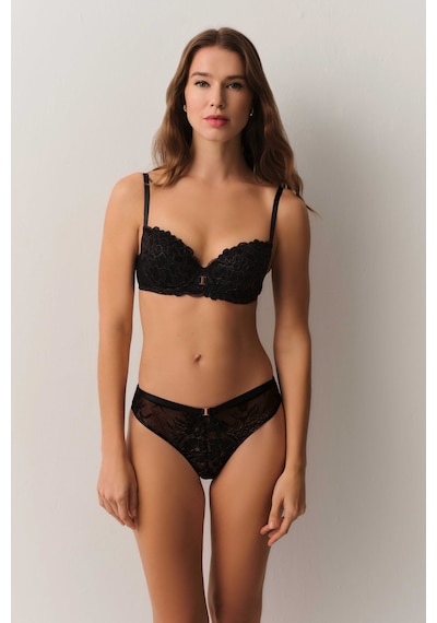 Suwen Pearl Dantelli Slip Külot St4447601012 Siyah