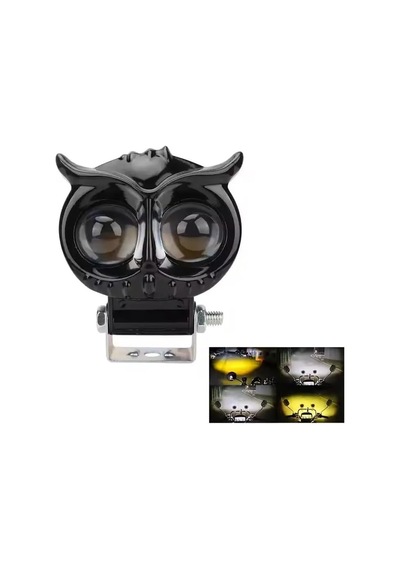 2 Adet Baykuş Led Sis Farı Çakarlı Çift Renk Sarı-beyaz Moto-offroad-suv-iş Makinesi