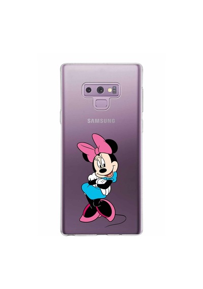 Samsung Galaxy Uyumlu Note 9 Kapak Minnie Mouse Tasarımlı Şeffaf Silikon Kılıf Şeffaf