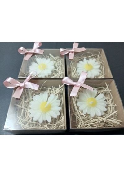 Bernami Mumluk Şamdanpinterest 20 Adet Süslemeli Kutulu Papatya Mum, Nikah Şekeri, Doğum, Bebek Mevlüdi, Baby Shower Diğer