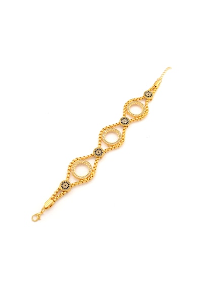 Üç Çeyrekli Çerçeve Bileklik Çelik Altın Kaplama Blk-1088 Altın